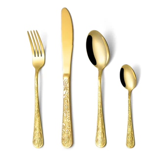 KIT20 Conjunto de Talheres De Dourado Aço Inoxidável Facas Garfos e Colheres Na Cozinha Talheres kit talheres Tramontina D2007