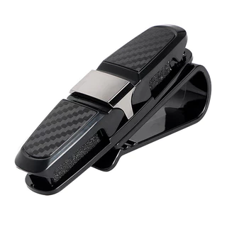 Suporte Automotivo para Óculos Clip Black Fumê Porta Óculos Engate Quebra-Sol Karbox 9,7cm