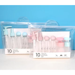 kit 10 Frascos para Viagem | Frascos de Spray de Névoa Fina, Recipientes Vazios para Loção com Pressão, Frascos de Plástico para CosméticosALICEPRESENTES