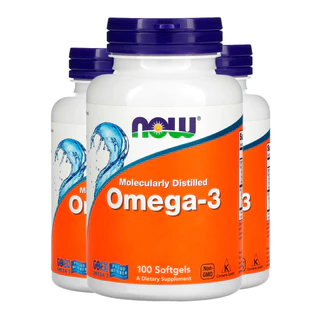 Kit 3x Ômega-3 Molecularmente Destilado Now Foods 100Soft Importado/Made in Usa