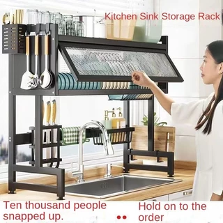 Crazy Home 2024 Novo modelo de cozinha porta de armazenamento de pia, lavadora de louça, piscina, armário à prova de poeira, mesa de armazenamento de talheres, plataforma de drenagem multifuncional