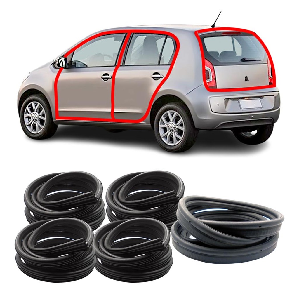 Kit Borracha 4 Portas e Mala Volkswagen Up 2014 a 2021 Borrachauto