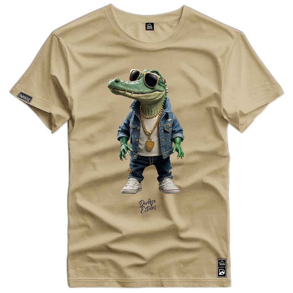 2024 Camiseta T-Shirt Alligator Diverse Masculina Camisa 100% Algodão Nova