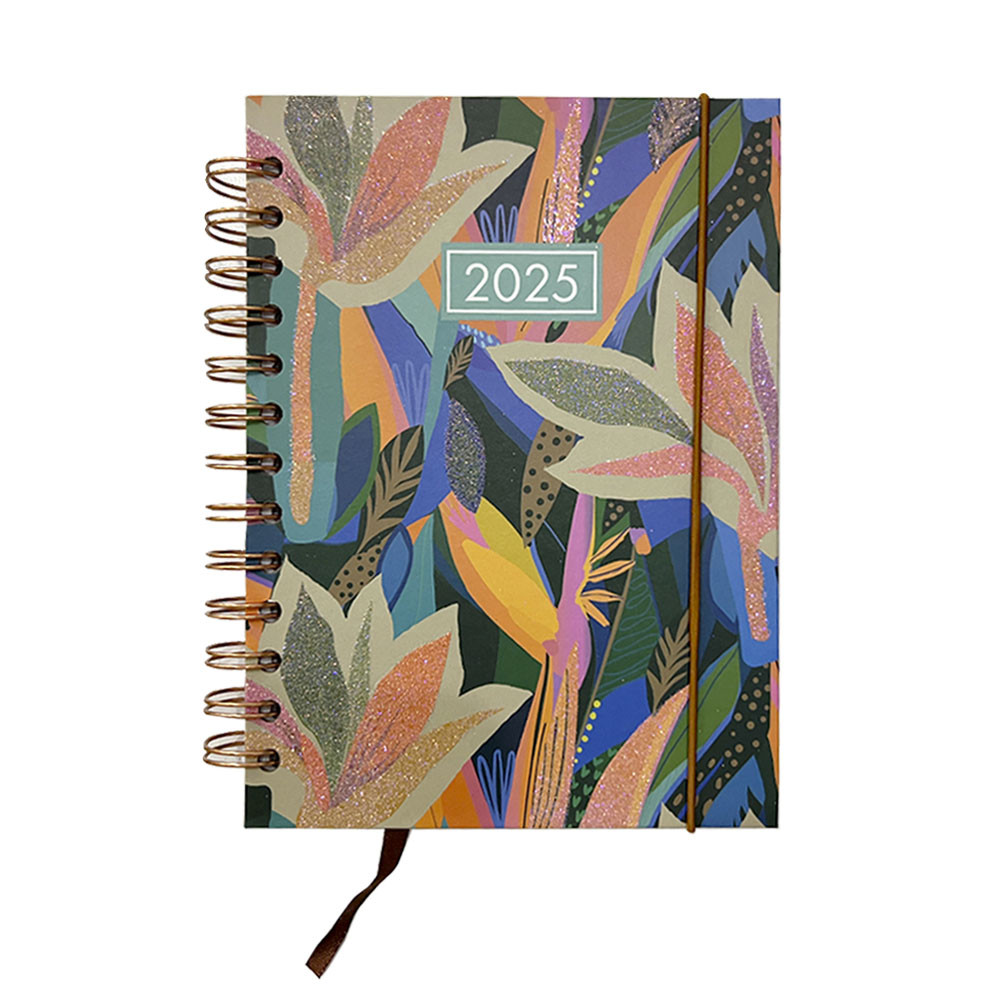Agenda 2025 Espiral Tropical Glitter