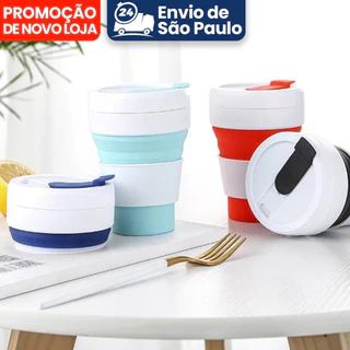 Copo Retrátil De Silicone Sustentável Ecológico Dobrável 350ml Portátil Dobrável Reutilizável Portátil