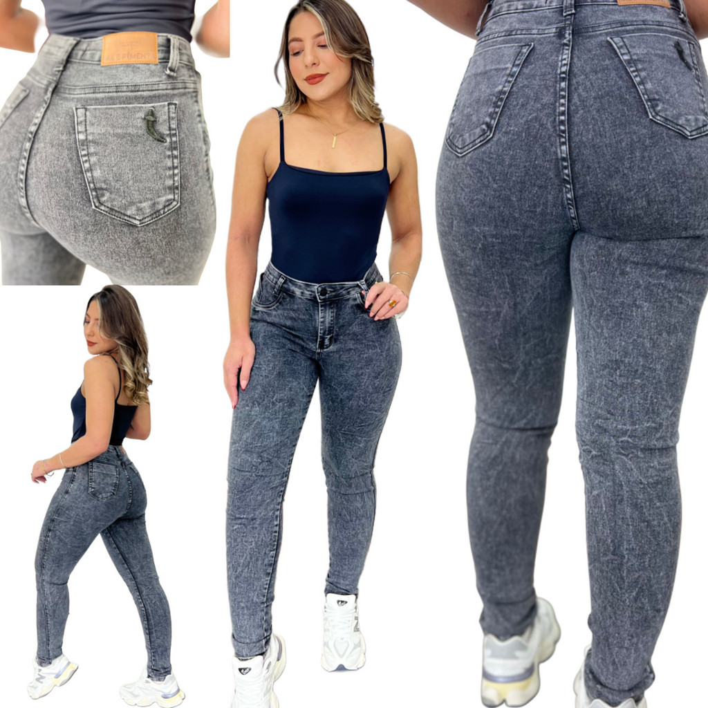 CALÇA JEANS GRAFITE SAL E PIMENTA CALÇA SKINY CALÇA DA MODA | Shopee Brasil