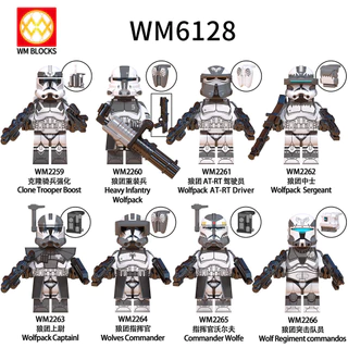 Compatível com blocos de construção Lego Star Wars Lobos recarregados Clone Commander Brinquedos de minifigura montados