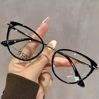 Doce estilo legal senhoras olho de gato óculos de Metal moda Anti luz azul óculos quadro 3010