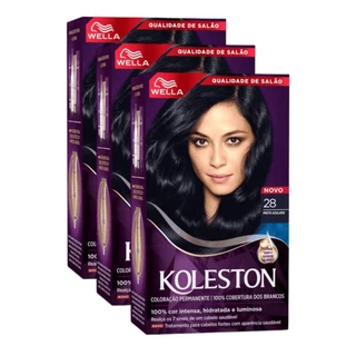 KIT TRIO Koleston Colr Preto Azulado 28 55g
