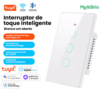 Tomada Interruptora Smart WiFi 1 2 3 Botões para Ambientes Casa e Escritório
