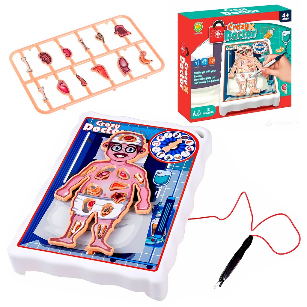 Jogo Educativo Mini Doutor Crazy Doctor Com Pinça Roleta E