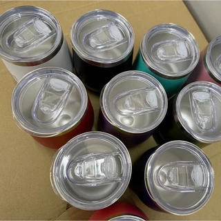kit com 10/15/20/30 Copos Térmico 360ML Inox Com Tampa Acrílica Varias Cores