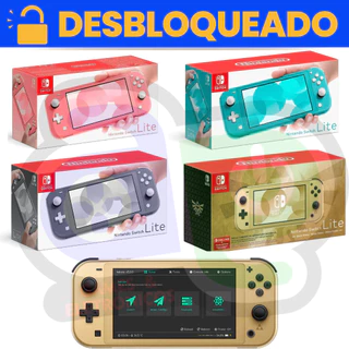 Nintendo Switch Lite Desbloqueado Novo + Cartão c/ Jogos 128gb/256gb/512gb - 1 Ano de Garantia
