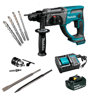 Makita Martelete Combinado DHR202Z 18V SDS Plus 20mm com Bateria 3Ah Carregador e Acessórios em Oferta na Shopee