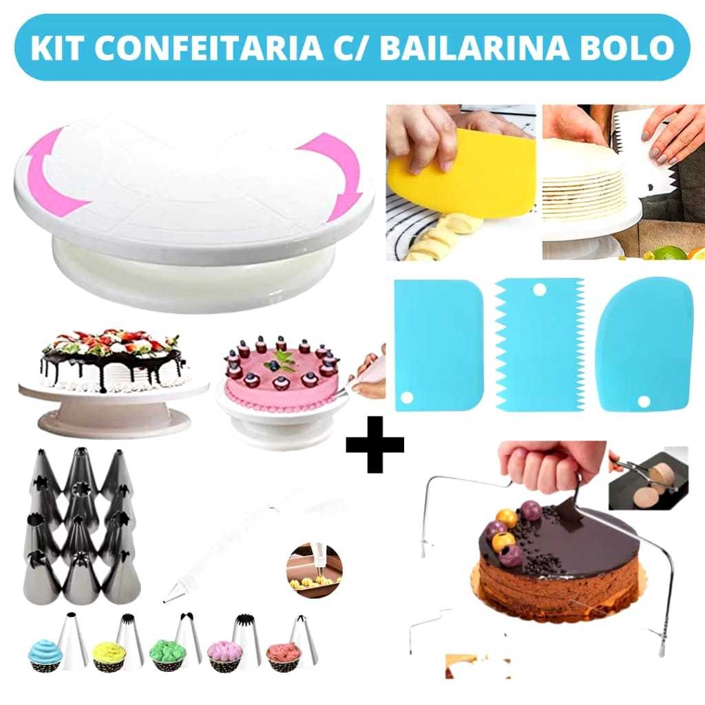 Kit Confeitaria Profissional Bailarina Giratória Raspadores 