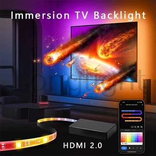Fita De Luz De Fundo De TV De Imersão Com Caixa De Sincronização HDMI2.0 , RGBIC LED Lights Sync , Compatível Alexa & Google Assistant