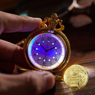 Relógio De Bolso Vintage Locomotiva LED De Luz Literalmente Criativo De Quartzo