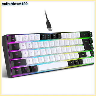 Teclado Mecânico De Jogo DGJ 68 Teclas De Computador Com Fio Luz De Fundo RGB Para PC Portátil Gamer