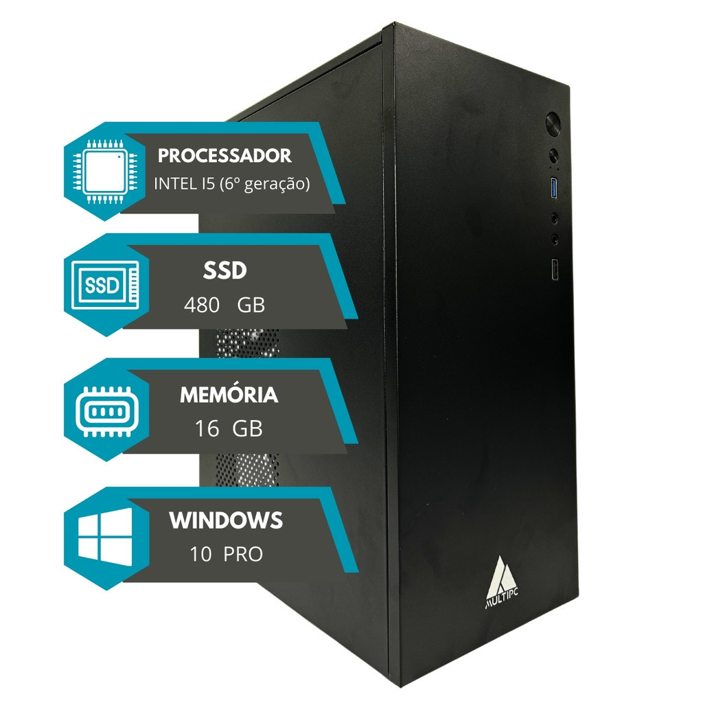 Computador Pc I5 16GB DDR4 480 SSD 6°Geração Win10 Pro | Shopee Brasil