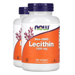 Kit 2x Lecitina Lecithin 1200mg Now Foods 100Cap Softgels Importado/Made in Usa