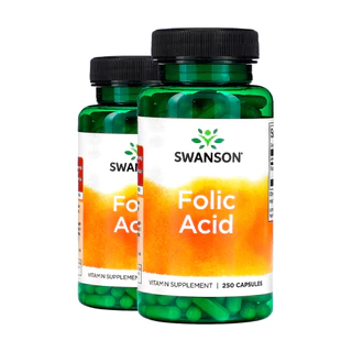 Kit 2x Ácido Fólico 800mcg Swanson 250 Capsulas Importado/Made in Usa