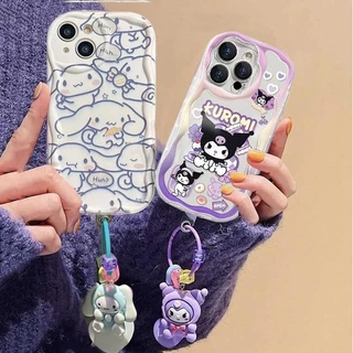 Sanrio 3D Cinnamoroll Kuromi Dog Pendant Capa Para Samsung Galaxy A72 A13 A53 A33 A73 5G A02S A22 A02 A03 J7 Prime Fofo Chaveiro De Celular Flexível De Silicone Anime