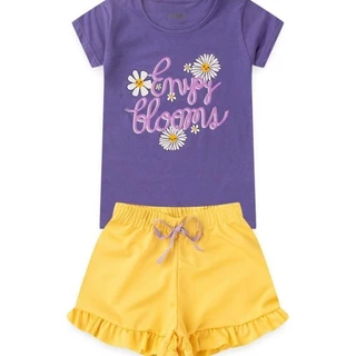 Conjunto Infantil Menina - Enjoy Blooms - Roxo e Lilás