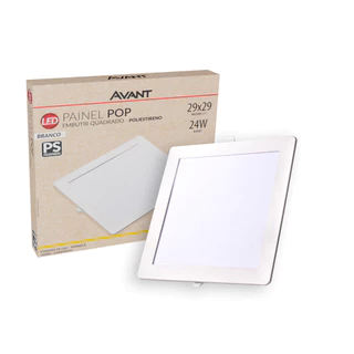 Painel Led Pop Quadrado Embutir 24W 3000k 30x30 Br Avant