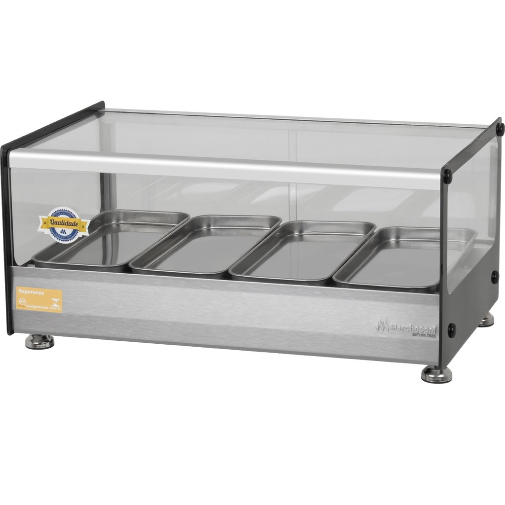 Estufa Ônix Vitrine Para Salgados 4 Bandejas Marchesoni
