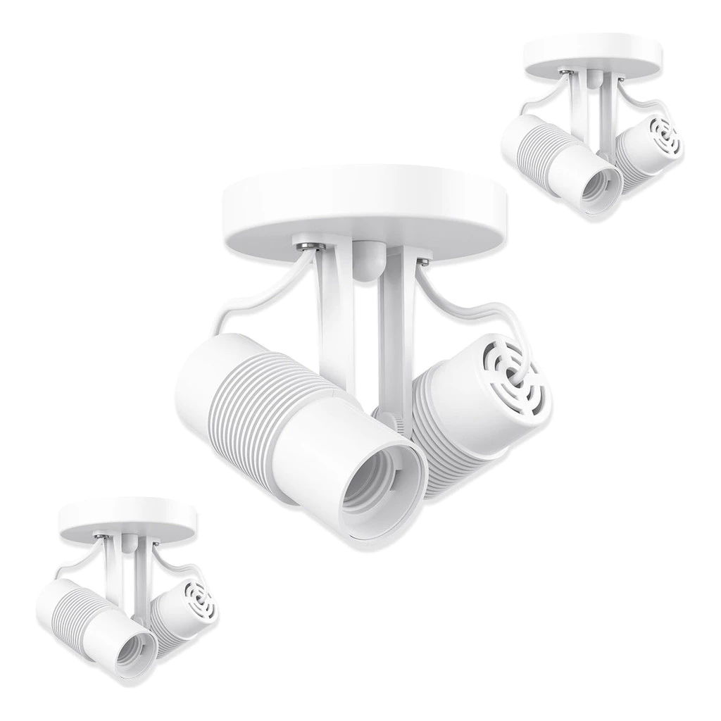 Kit 3x Spot Sobrepor Basic Para 2 Lâmpadas Branco E27 Avant
