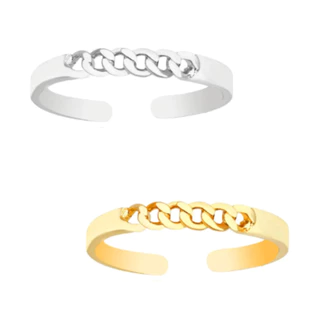 Anel Feminino Moderno Banhado Elegante Ajustável De Ouro18K/Prata 925 em Oferta na Shopee