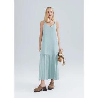 Vestido Midi Com Franzidos Em Viscolinho Hering