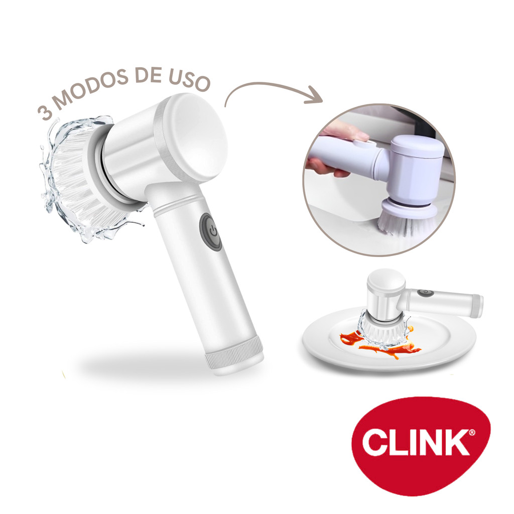 Escova 3 em 1 Limpeza Profunda Elétrica Sem Fio Limpador Multiuso Prático Duas Cabeças De Escova