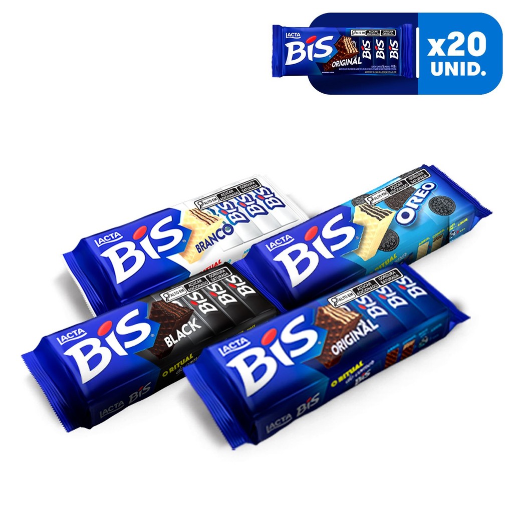Kit 20 Unidades de Chocolates Bis 100,08g | Shopee Brasil