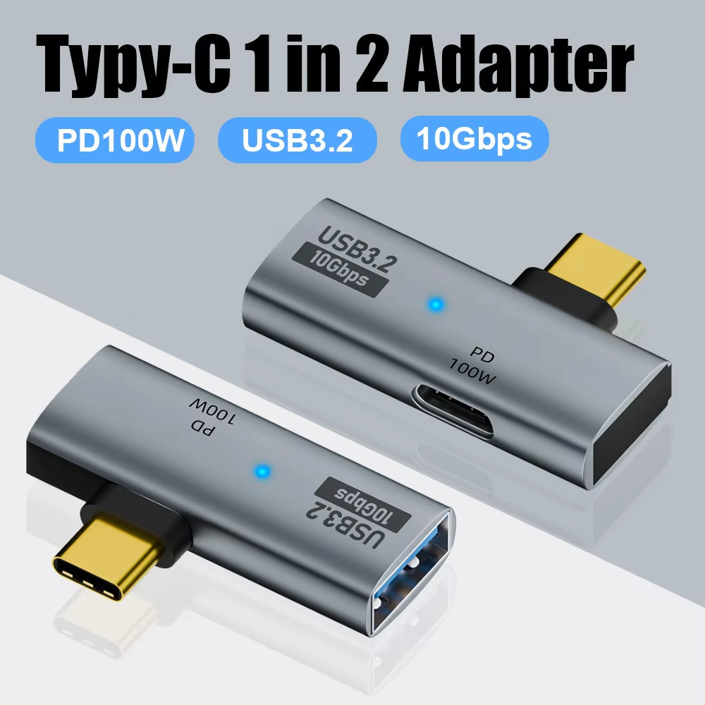 Adaptador De Cabo 2 Em 1 USB C OTG Type Para USB3 2 10 Gbps PD100W