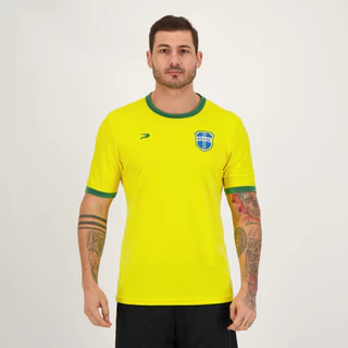 Camisa Placar Brasil Brasão Amarela
