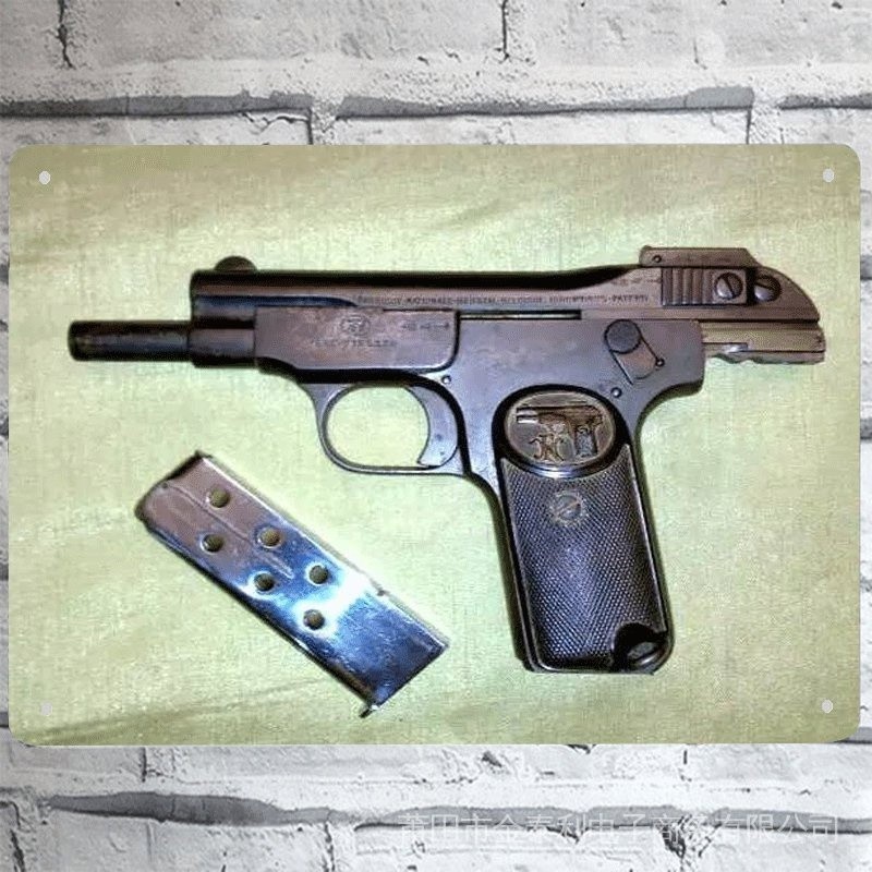 Sinal retro Calibre Mão E Balas luger Pistola colt A Placa Do Deserto ...
