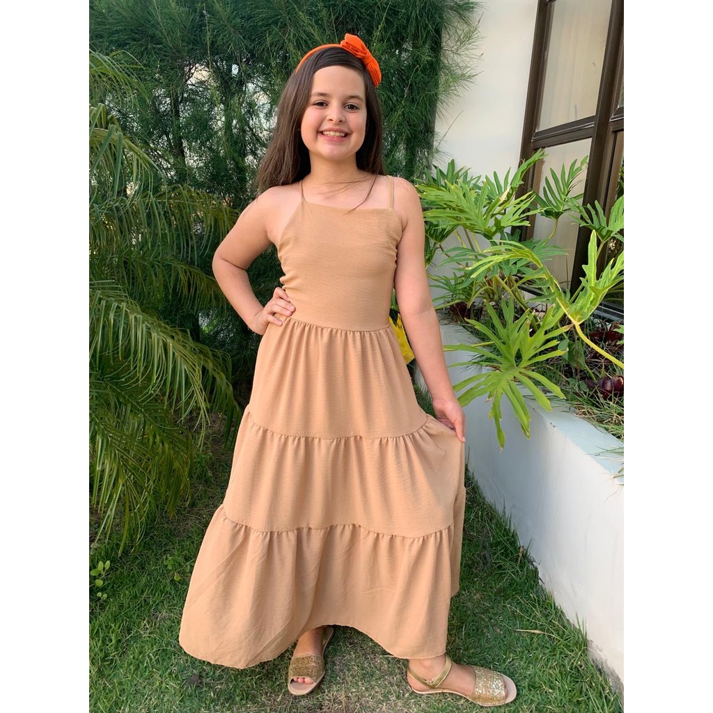 Vestido Longo menina infantil vestido juvenil de festa Shopee Brasil