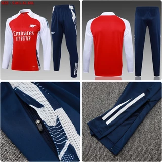 24/25 Arsenal Adulto Meio Zíper Manga Longa Terno De Treinamento Esportivo Bolso Superior Com Calças Esportivas