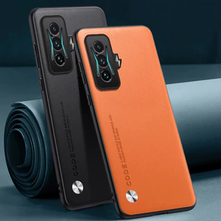 Capa de couro PU de luxo para Xiaomi Poco F4 GT Capa traseira Silicone à prova de choque Proteção Completa para Redmi K5