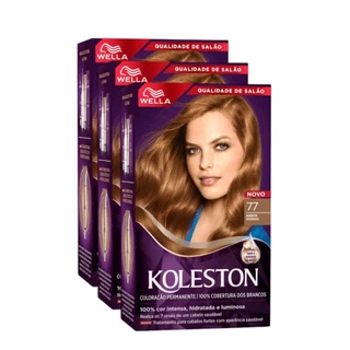 KIT TRIO Koleston Colr Marrom Dourado 77 55g