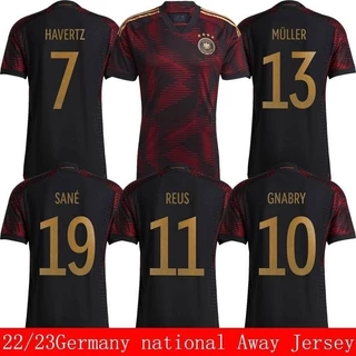 Gnabry sane equipe sportswear de manga curta Alemanha 22-23 Copa do Mundo homens e mulheres fora