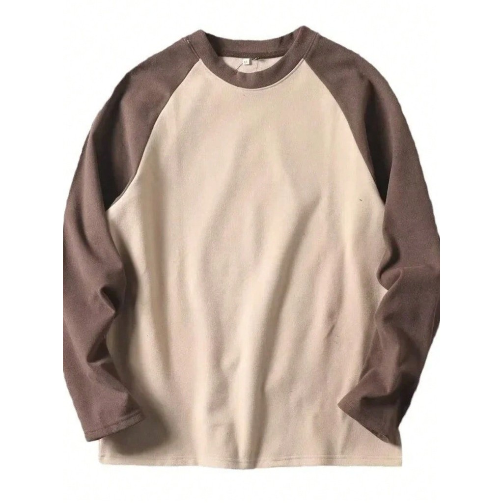 Camiseta Raglan Manga Longa 100% Algodão do P ao Plus Size G3