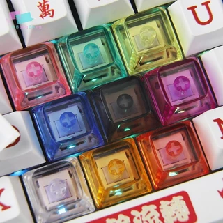 Abongbanghn PC XDA 2 Teclas Teclado Mecânico Bola Tampas Gamer Transparente Cristal Keycaps Interruptores Mx Altura 9.3m