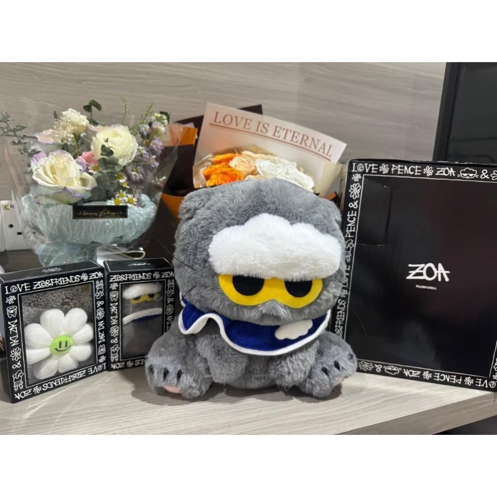 Kpop Idol G-DRAGON ZO & FRIENDS Boneca De Gato Cinza ZOA De Pelúcia GD ...
