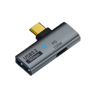 2 em 1 usb tipo-c para usb otg 100w pd adaptador de carregamento compatível para steam deck switch chromecast google tv