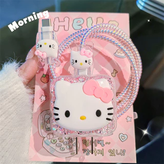 Novo Kit De Carregador De Dados Hello Kitty De Alta Qualidade Para Protetor De Caixa E Enrolamento Compatível Adaptador Apple 18W 20W