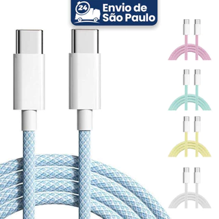 Carregador USB-C rápido para Android e iPhone 15/Pro Max tipo C