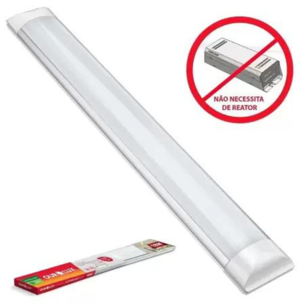 LUMINARIA LED SLIM SUPERLED 120CM 36W BIV 6500K 05902 OUROLUX | Shopee ...