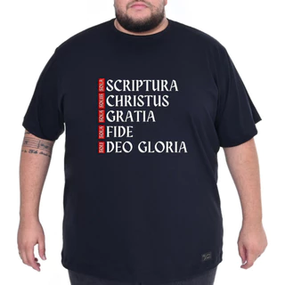 Camisa Plus size Cristã 5 Solas reforma protestante Camiseta algodão